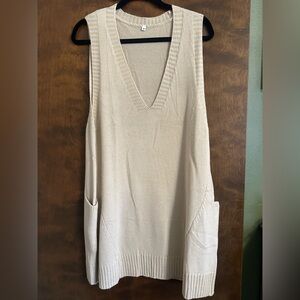 Tan Sweater Dress Vest